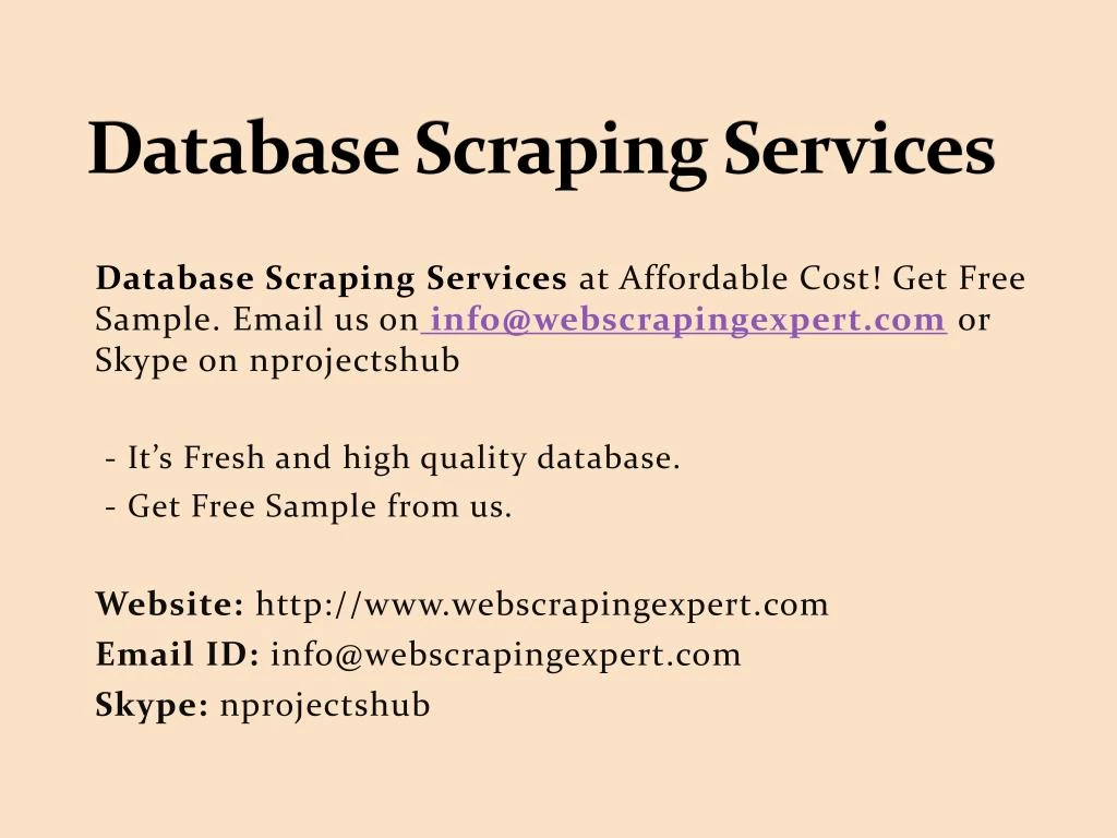 database scraping services