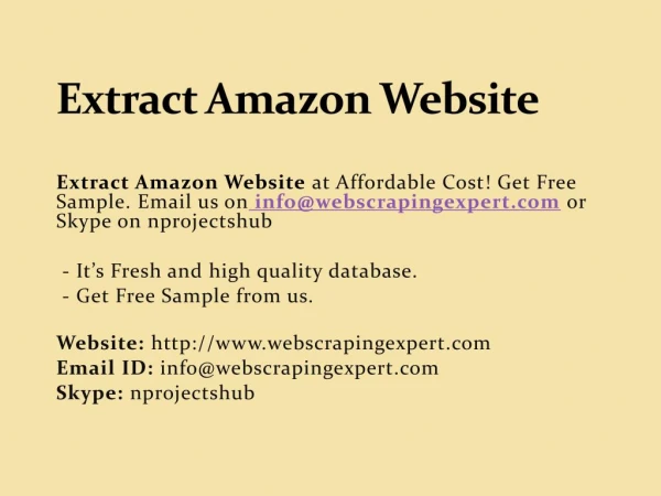 Extract Amazon Website