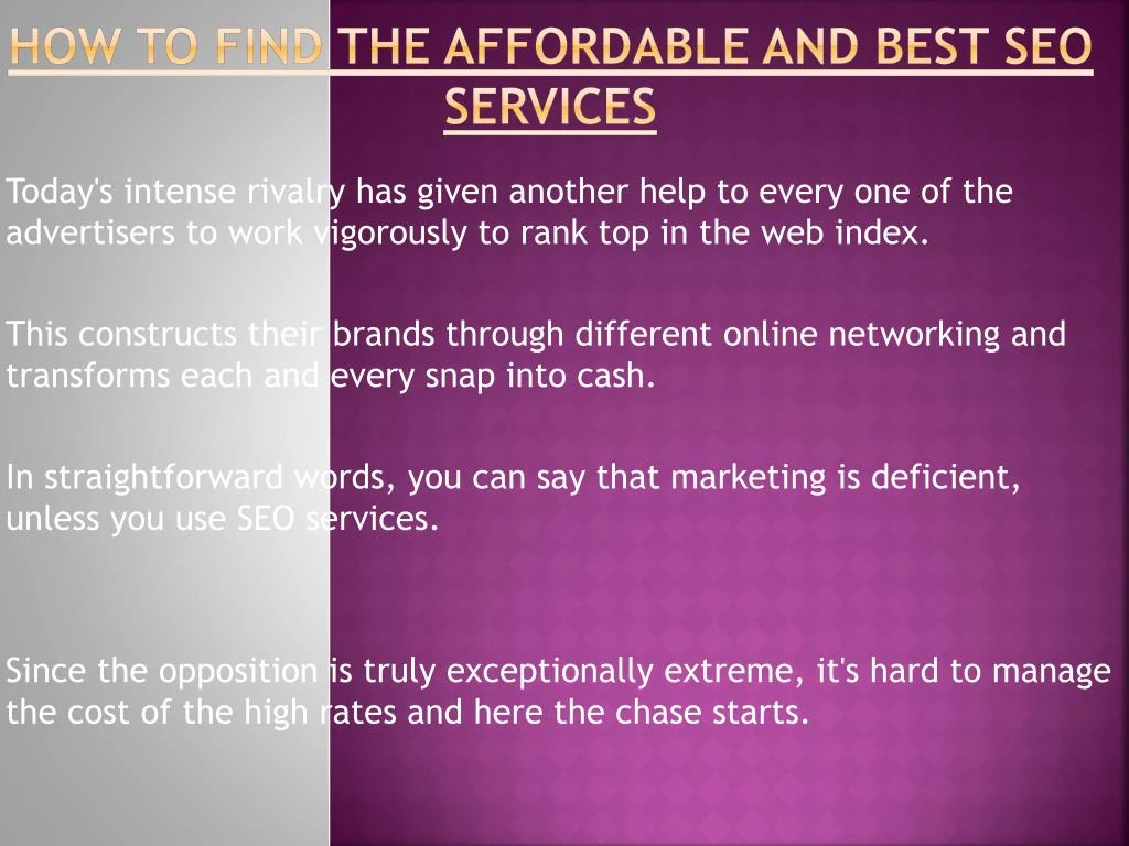 how to find the affordable and best seo services