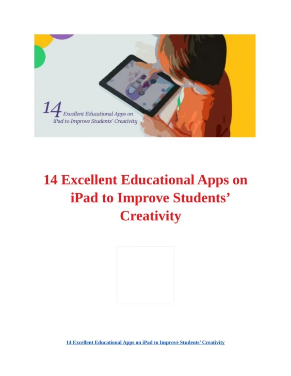Top Kids Educational Apps on iPad to Improve Students’ Creativity!