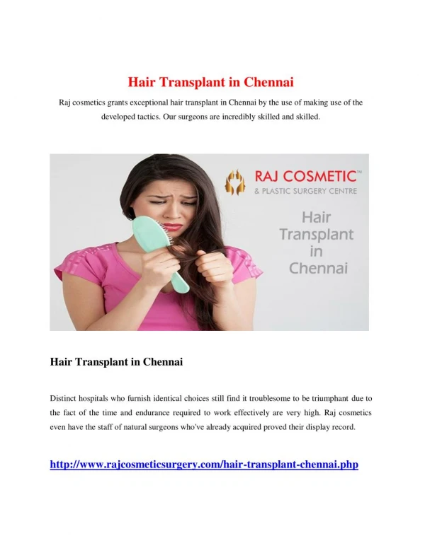 Hair Transplant in Chennai