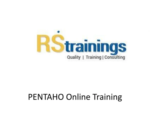 Pentaho Online Training Classes