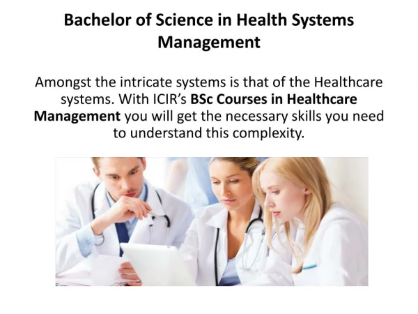 Bachelor of Science in Health Systems Management