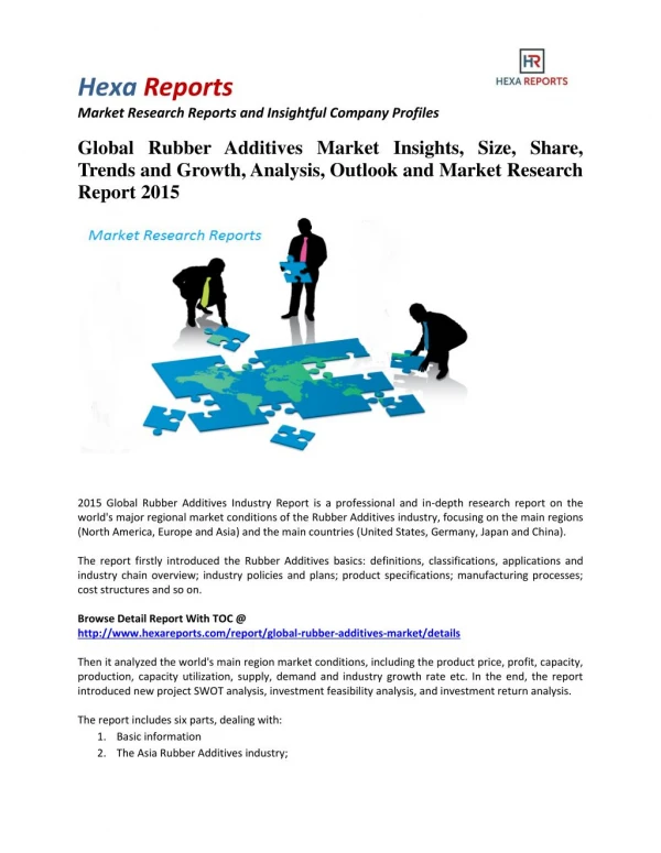 Global Rubber Additives Market Share | 2015 Industry Research Report By Hexa Reports