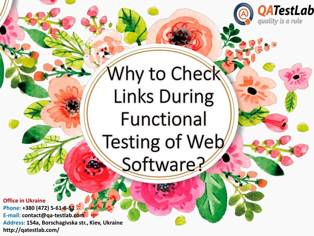 why to check links during functional testing of web software
