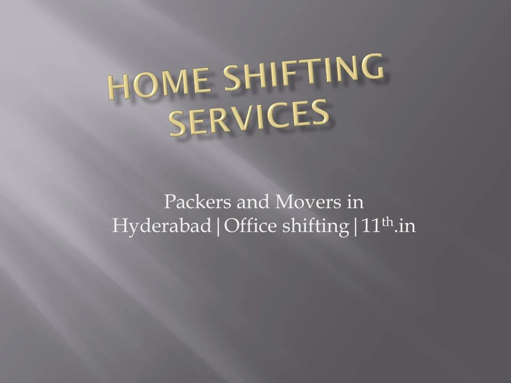 home shifting services