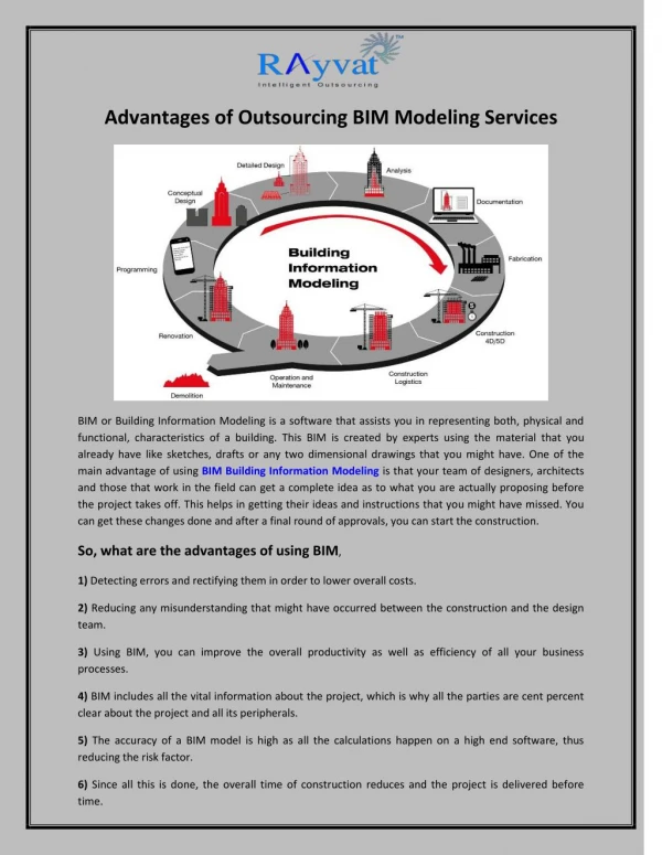 Advantages of Outsourcing BIM modeling services