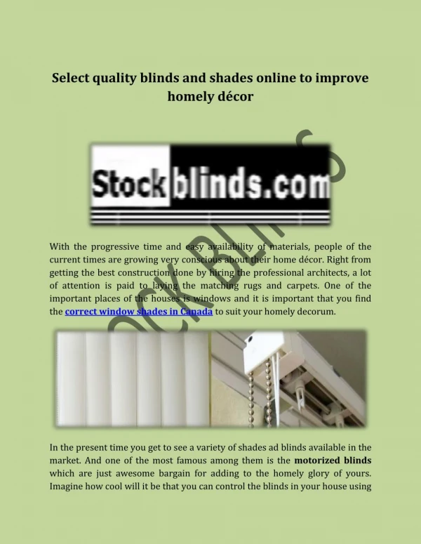 Select quality blinds and shades online to improve homely décor