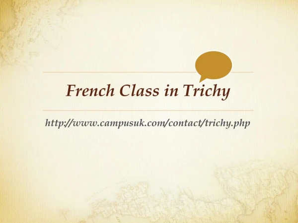 French Class in Trichy