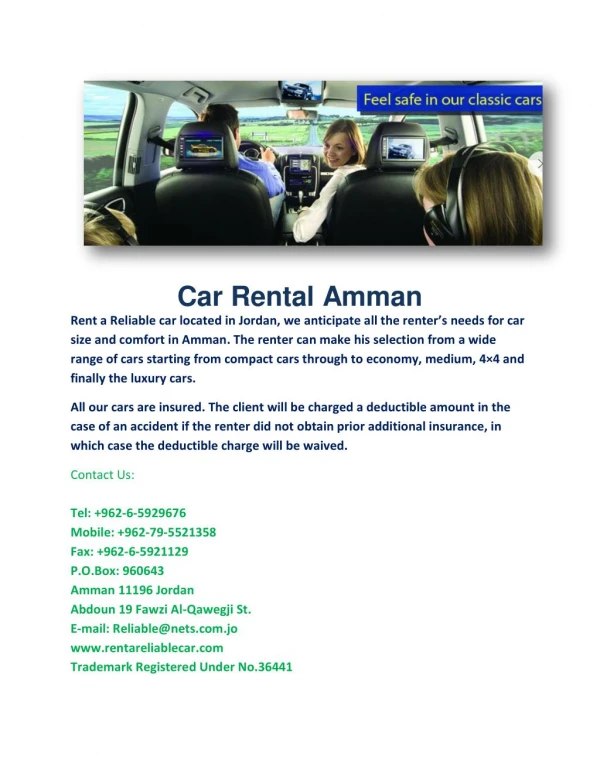 Car Rental Amman
