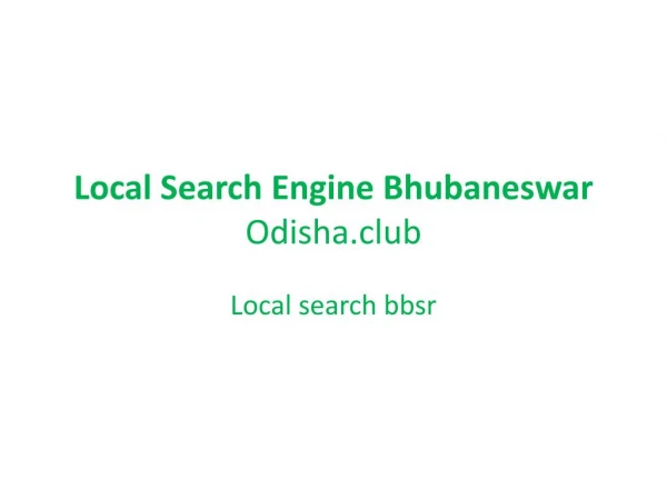 Local Search Engine Bhubaneswar