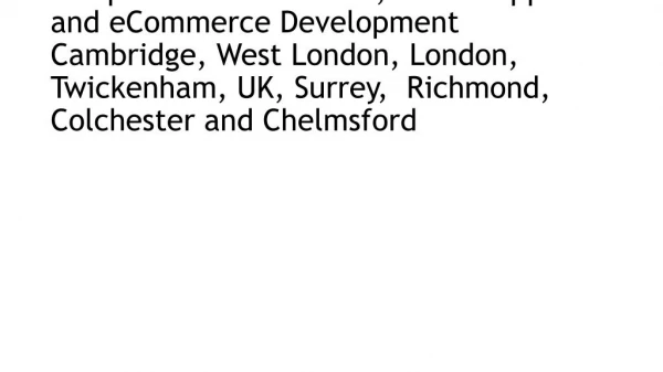 Eastpoint Software Web, Mobile Apps and eCommerce Development Cambridge, West London, London, Twickenham, UK, Surrey, R