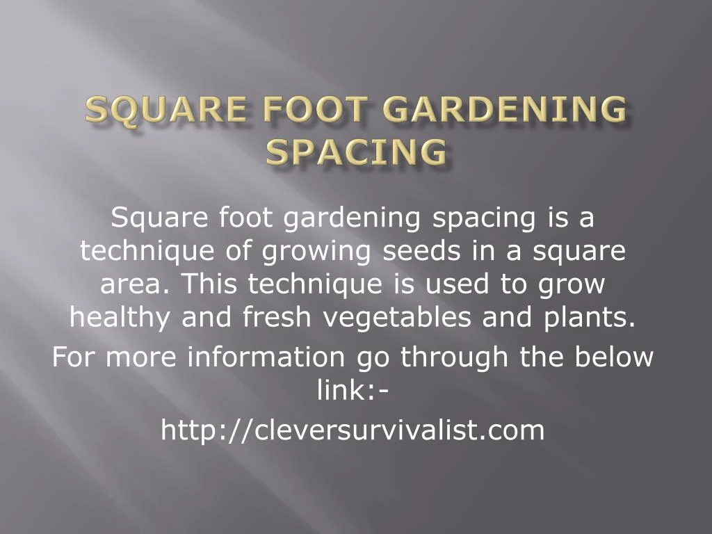 square foot gardening spacing