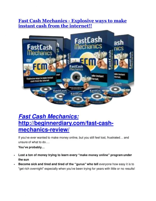 Fast Cash Mechanics review & Fast Cash Mechanics $22,600 bonus-discount