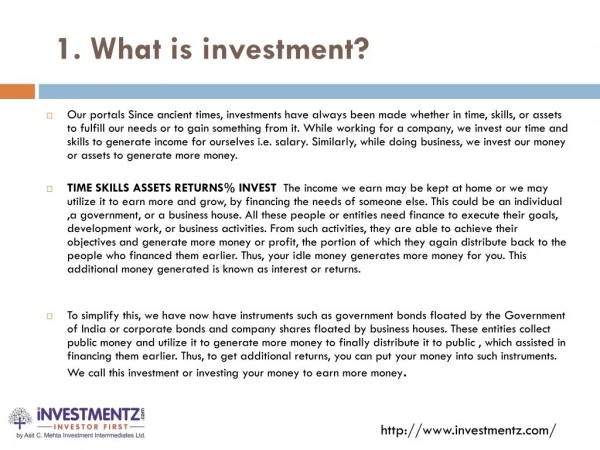 What Is Investmentz