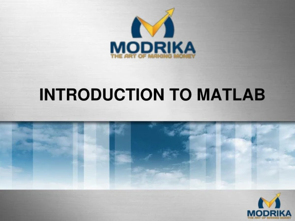 Introduction to Matlab for finance-Modrika