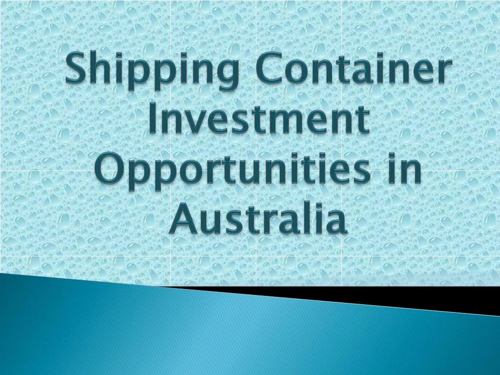 shipping container investment opportunities in australia