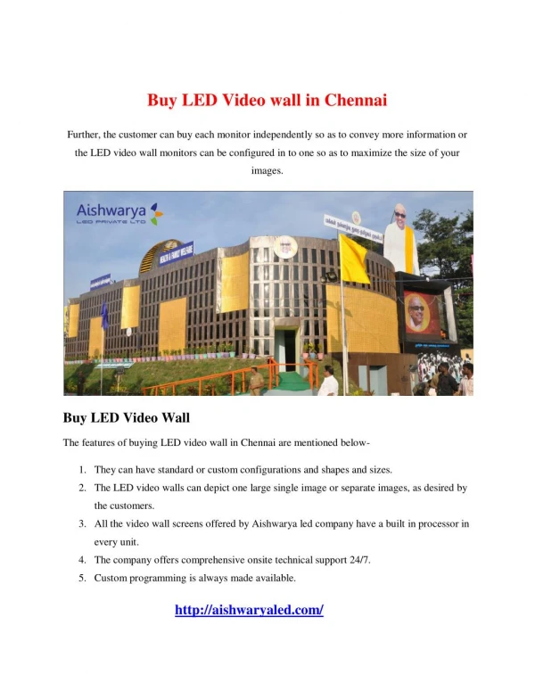 Buy LED Video wall in Chennai