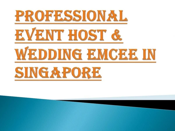 Professional Wedding Emcee & Event Host in Singapore