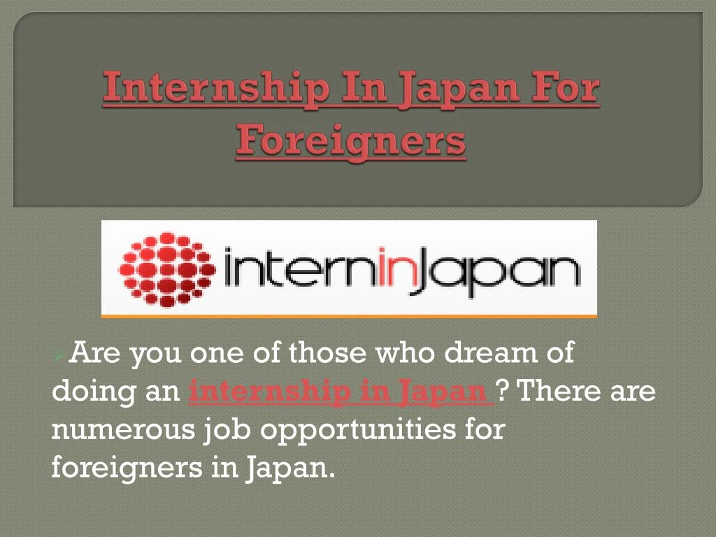 internship in japan for foreigners