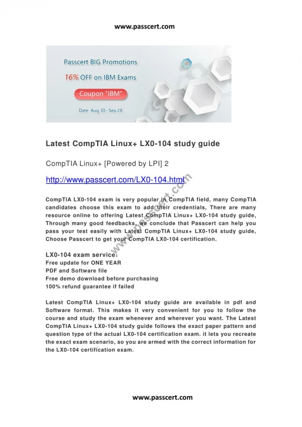 CompTIA Linux LX0-104 study guide