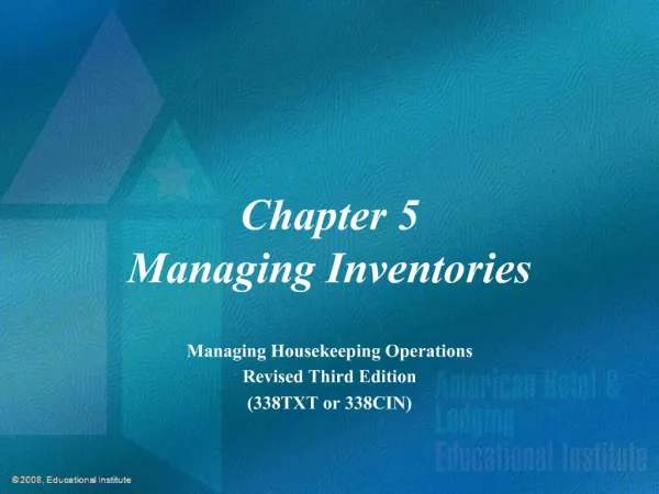 Chapter 5 Managing Inventories