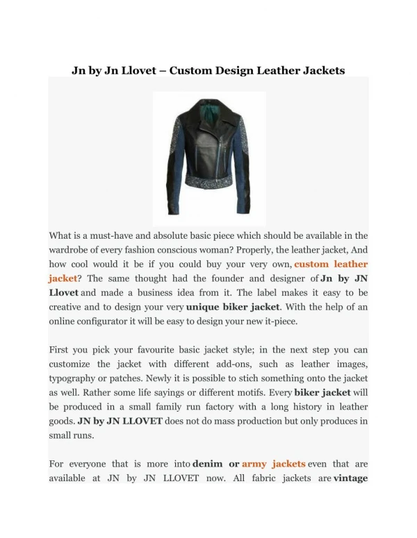 Custom Design Leather Jackets