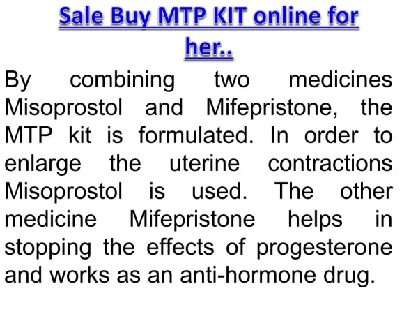 Sale: Buy MTP KIT online for her..