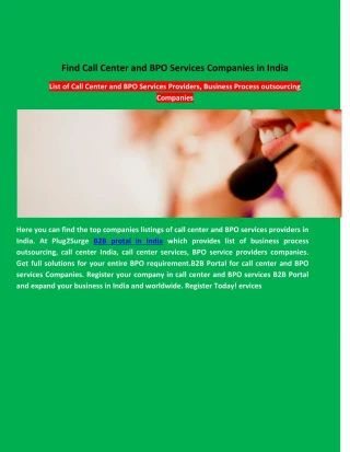 Find Call Center and BPO Services Companies in India - slide 1