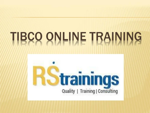 Tibco online training course content