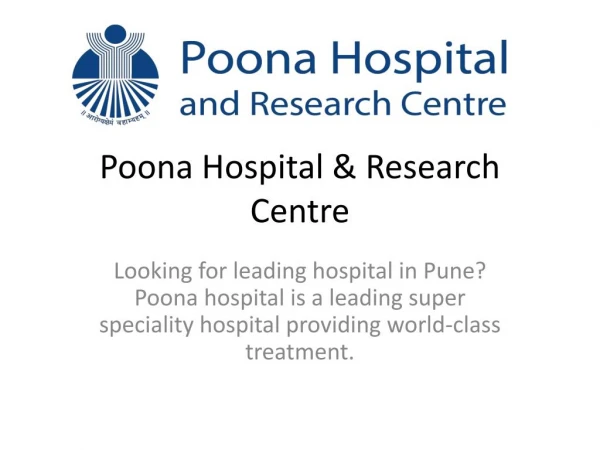 Leading hospital in pune - Poona Hospital