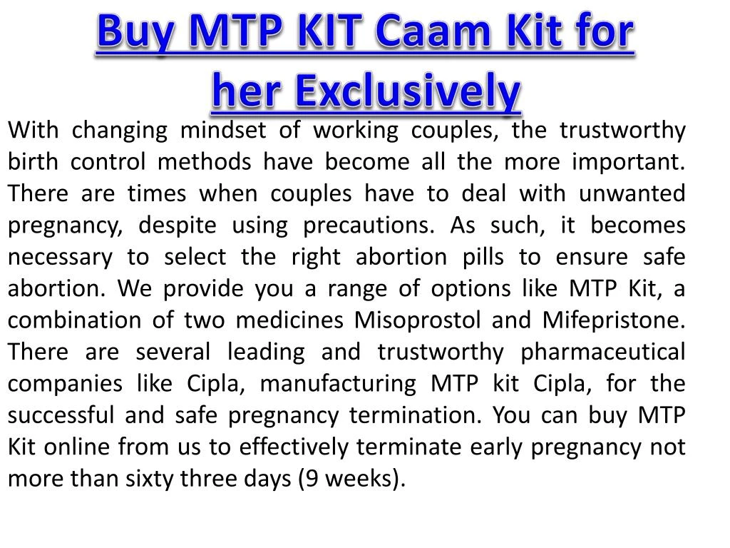 buy mtp kit caam kit for her exclusively