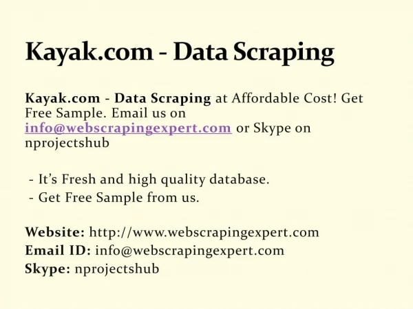 Kayak.com - Data Scraping