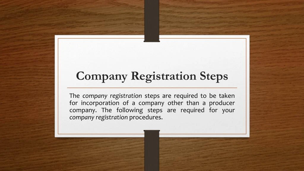 company registration steps