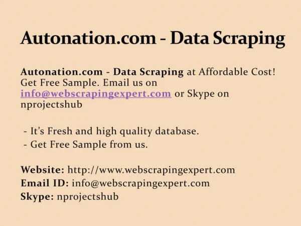 Autonation.com - Data Scraping