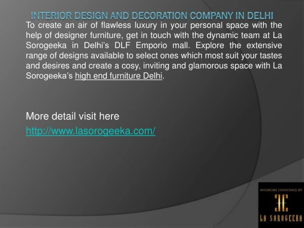 Interior Design and Decoration Company in Delhi