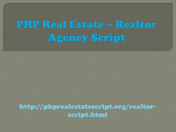PHP Real estate – Realtor Agency Script