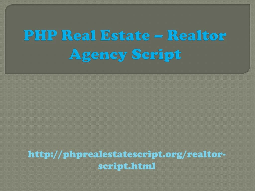 php real estate realtor agency script