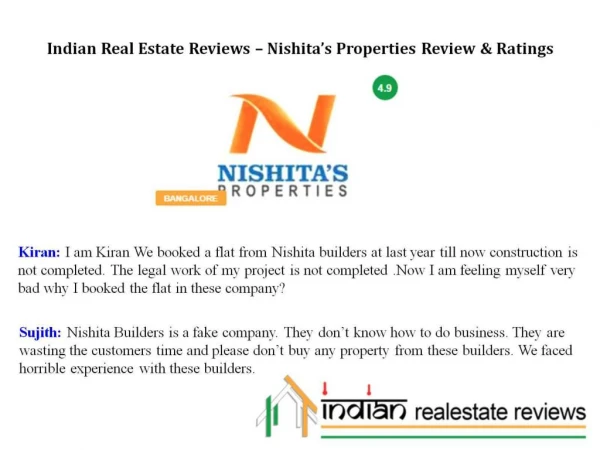 Bangalore Based Home Constructors Reviews