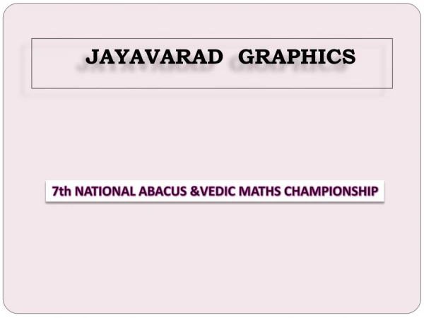 7th NATIONAL ABACUS &VEDIC MATHS CHAMPIONSHIP – 2016
