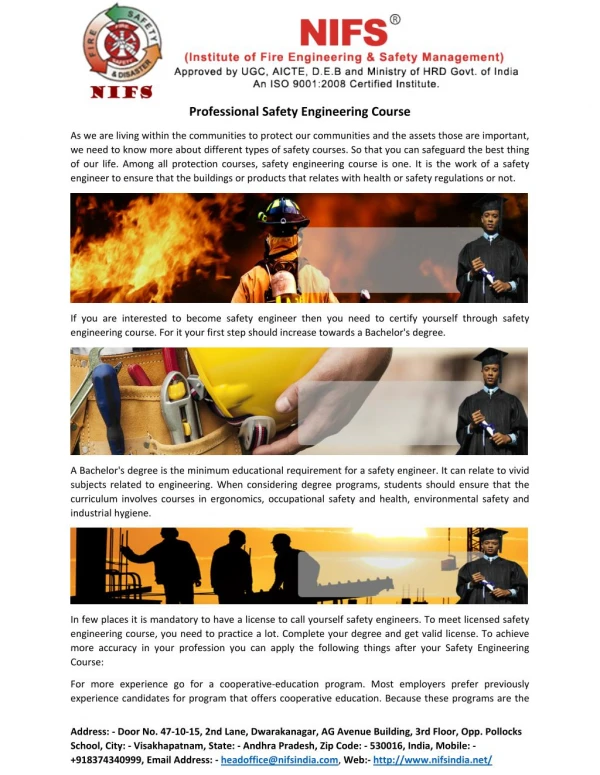 Professional Safety Engineering Course