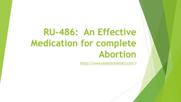 RU-486: An Effective Medication for Complete Abortion | Usmedicinemart.com