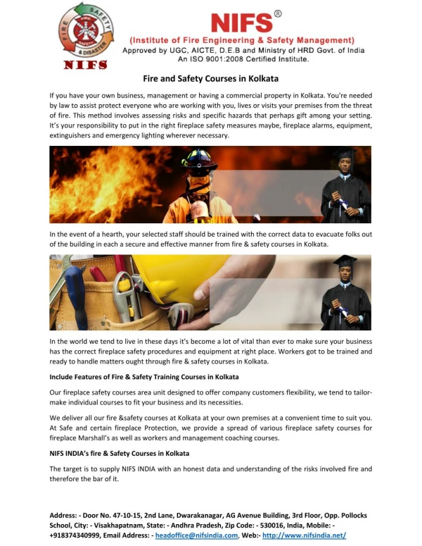Fire and Safety Courses in Kolkata