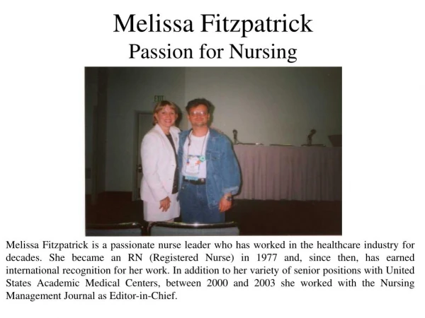 Melissa Fitzpatrick - Passion for Nursing