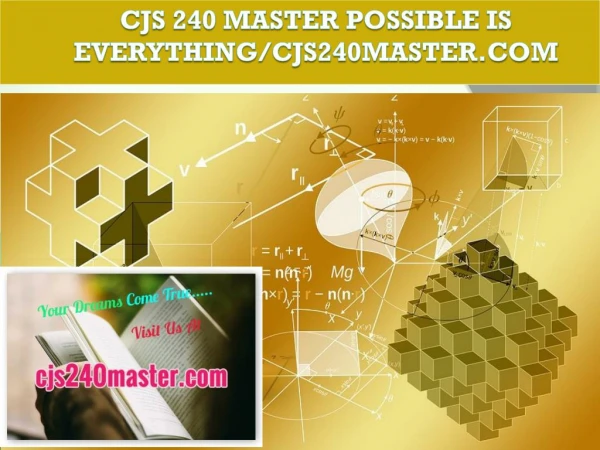 CJS 240 MASTER Possible Is Everything/cjs240master.com