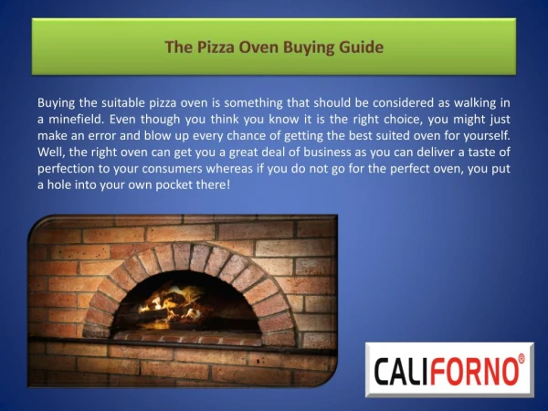 The Pizza Oven Buying Guide
