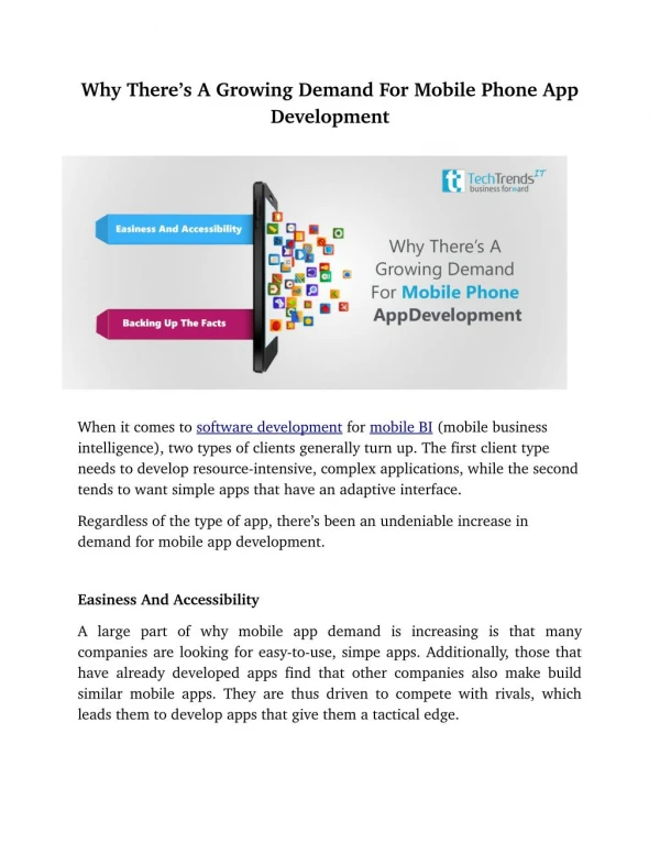 Why There’s A Growing Demand For Mobile Phone App Development