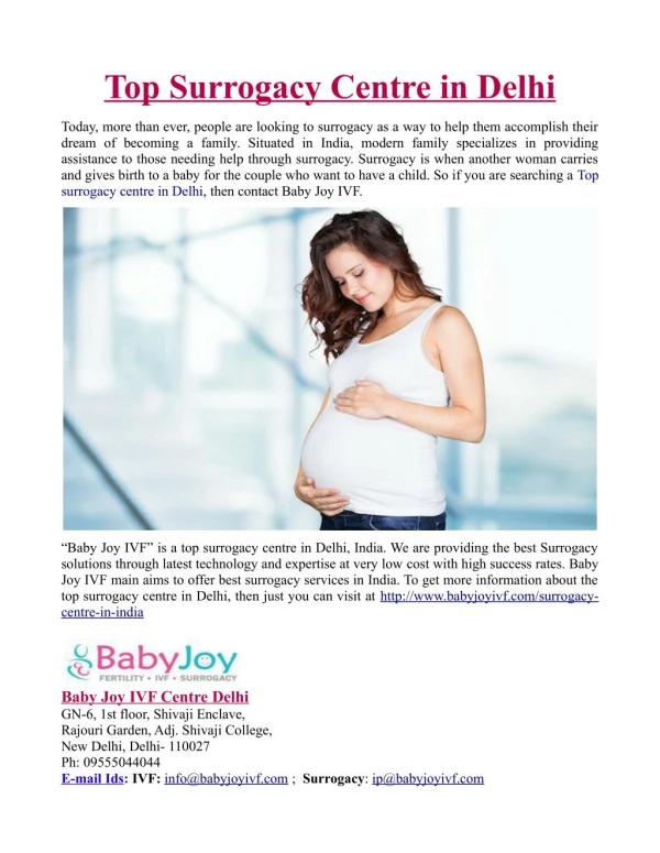 Top Surrogacy Centre in Delhi