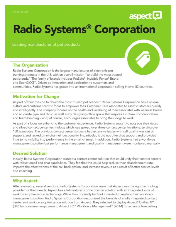 Radio System Corporation for great pet products
