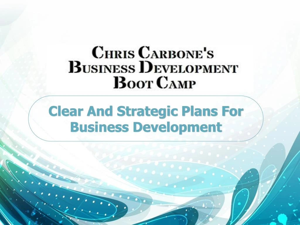 clear and strategic plans for business development